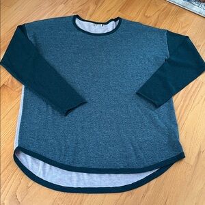 Smartwool Shadow Pine Color Block Sweater Mist Twilight Blue Size L/XL